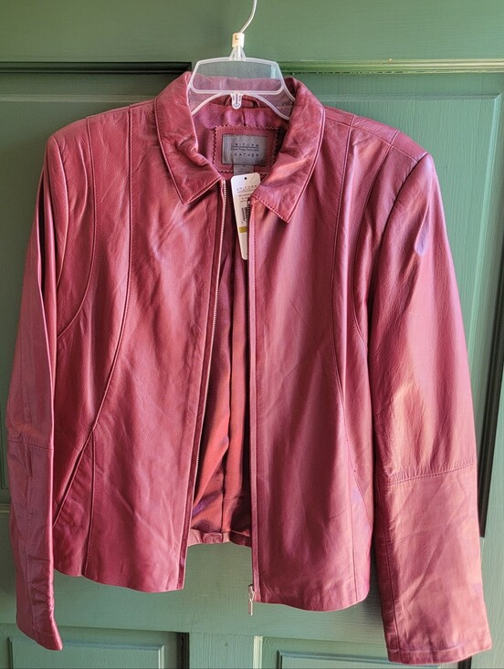 JohnPaulRichard Jackets & Blazers - Vintage With TAGS Women’s Lamb Leather Jacket Pink/Red Sz 14